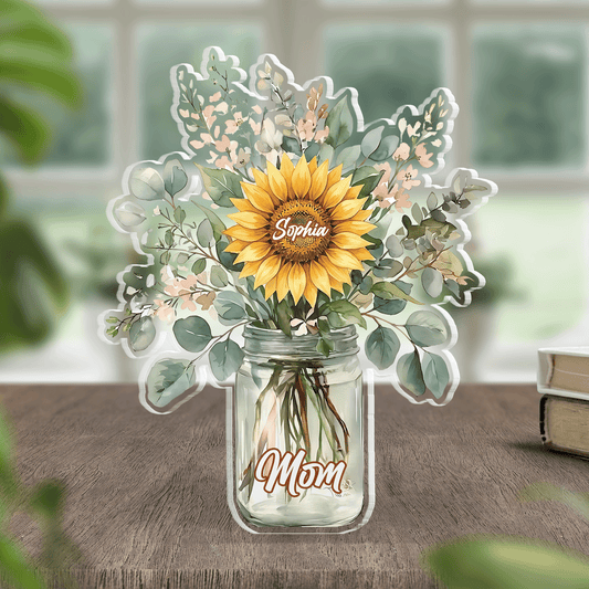 Sunflower Love for Mom – Personalized Mother’s Day Acrylic Plaque Gift