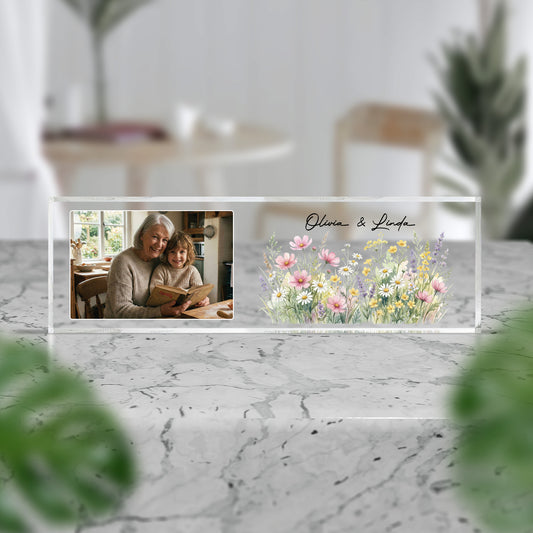 Wild Flowers Personalized Photo Acrylic Plaque Gift