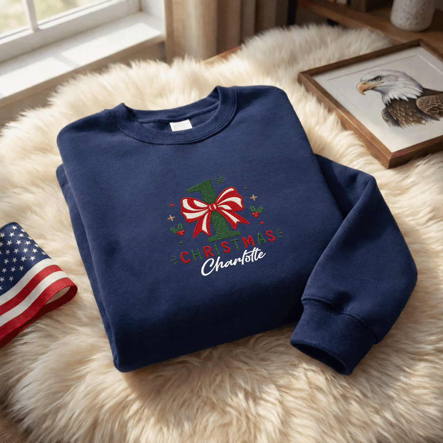 Personalized Embroidered My First Christmas Sweatshirt with Custom Name