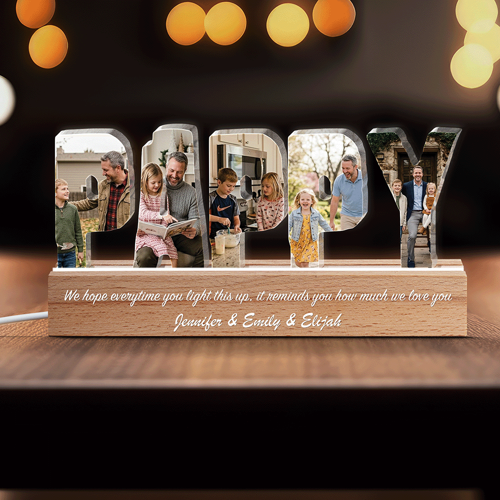 Personalized Pappy Night Light - Custom Name LED Lamp - Father’s Day Gift for Dad - Engraved Acrylic Keepsake