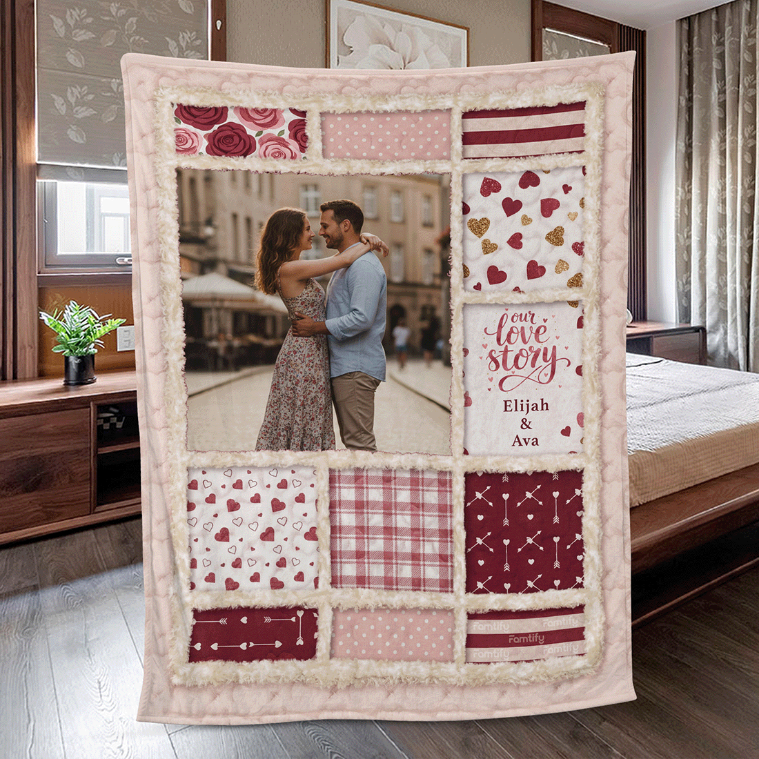 Our Love Story in Every Moment – Romantic Memory Gift for Couples – Personalized Photo Blanket
