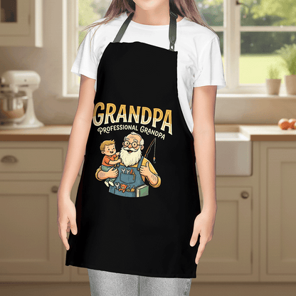 Professional Grandpa Apron – Funny BBQ Grilling Apron Gift for Grandpa