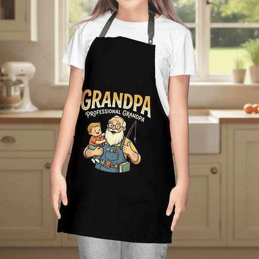Professional Grandpa Apron – Funny BBQ Grilling Apron Gift for Grandpa