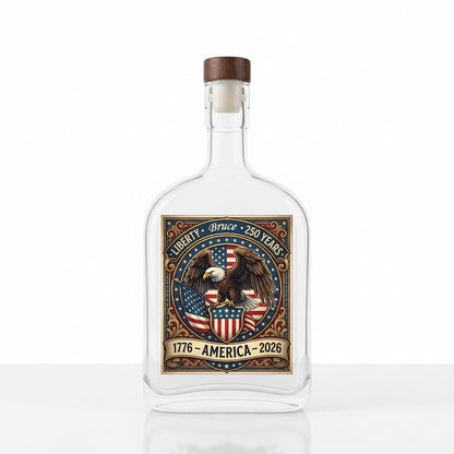 250 Years Of Faith & Freedom 1776–2026 Eagle Patriotic Whiskey Bottle