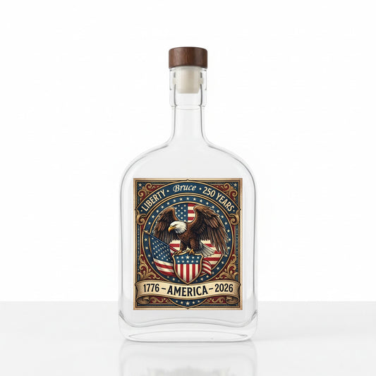 250 Years Of Faith & Freedom 1776–2026 Eagle Patriotic Whiskey Bottle