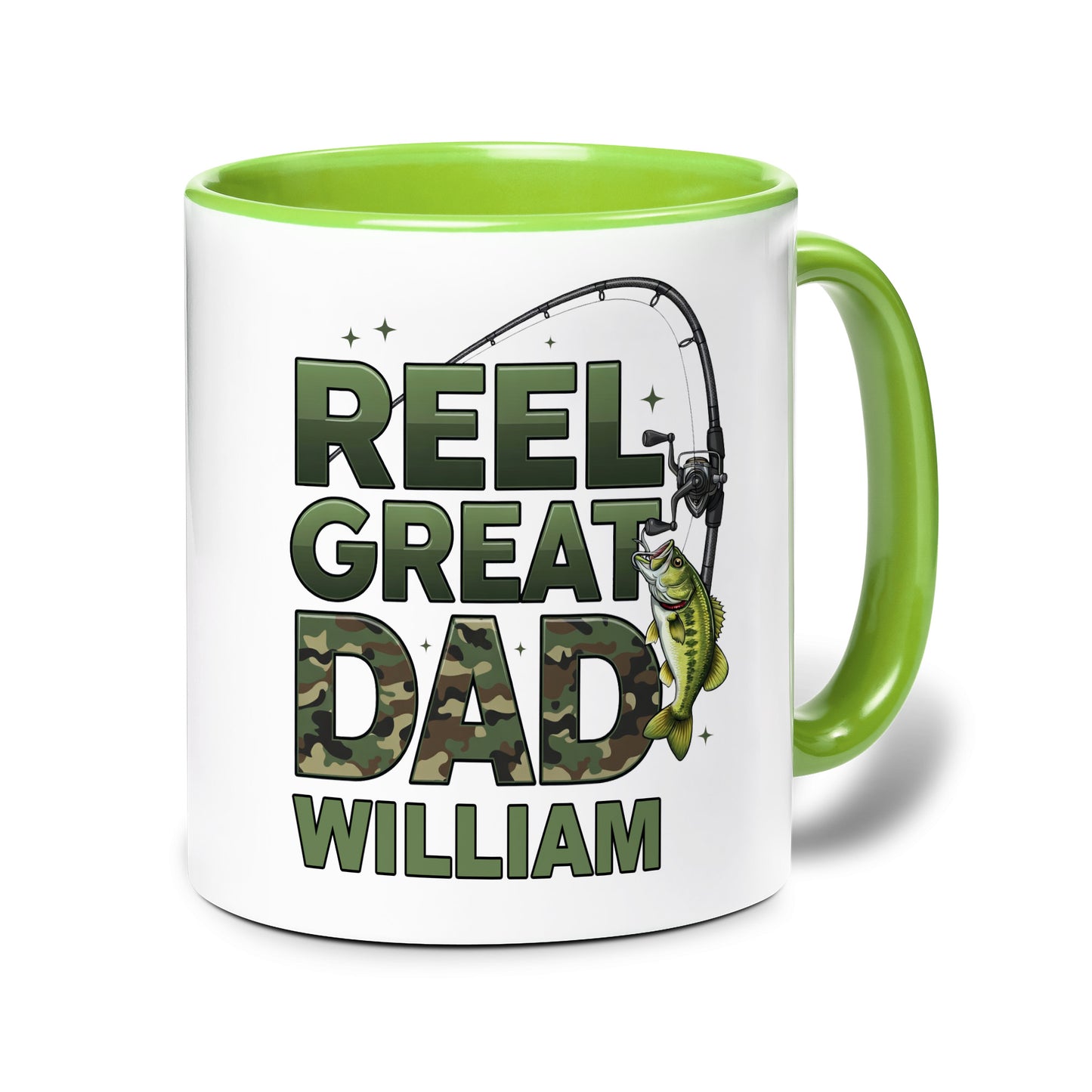 Personalized Fishing Mug for Dad – Real Great Dad Custom Name Coffee Mug