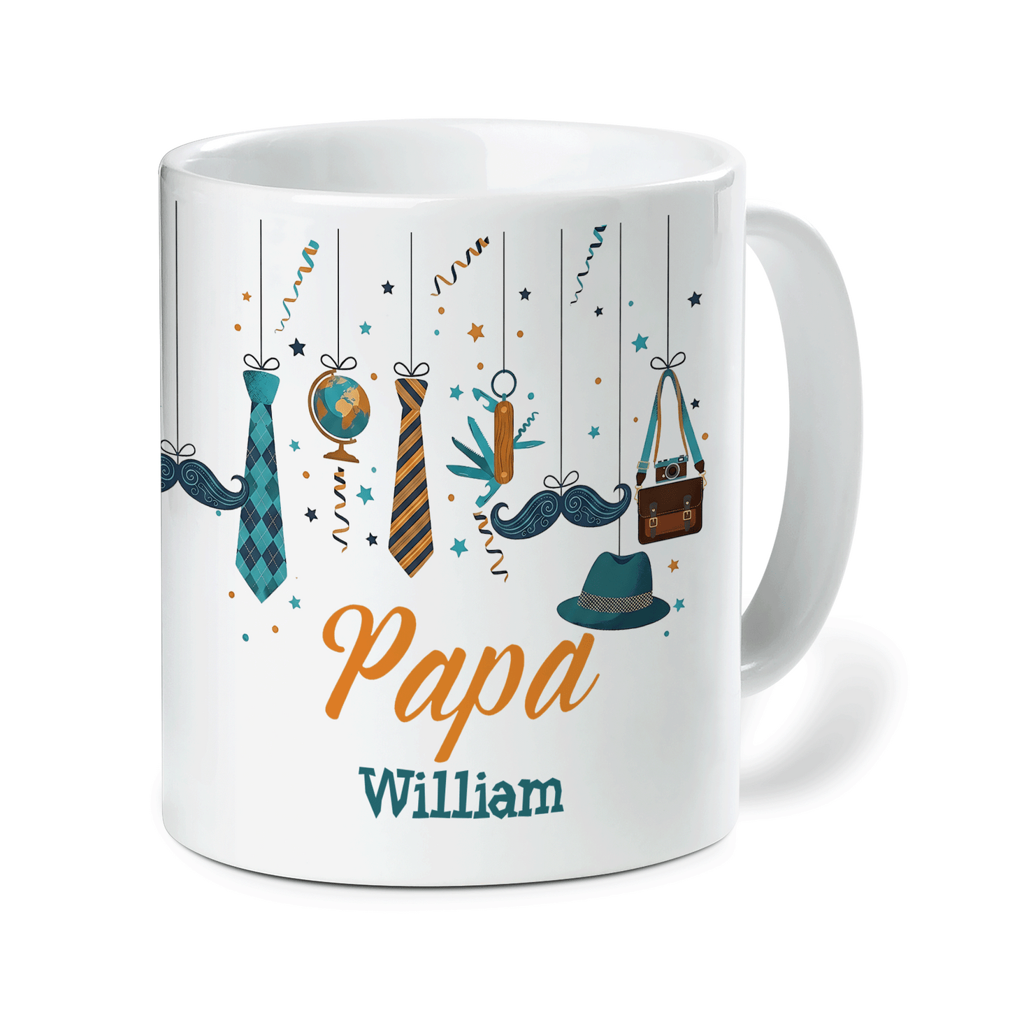 Personalized Papa Mug with Name – Father’s Day Gift Coffee Cup for Dad, Custom Name Mug for Papa, Birthday Gift for Father