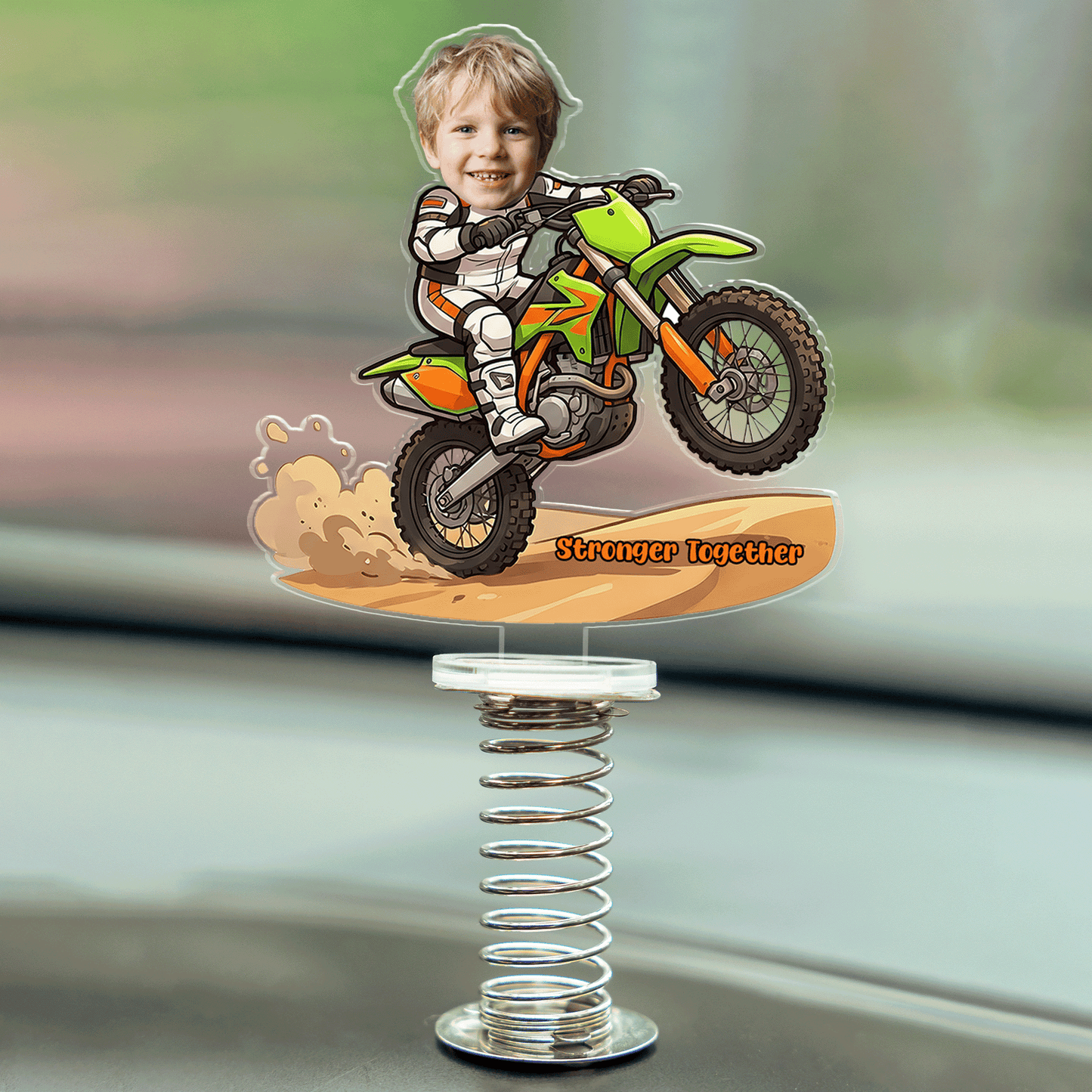 Personalized Drive Safe Car Standee for Dad – “Stronger Together” Custom Photo Gift