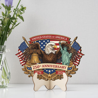 United States 250th Anniversary Patriotic Wooden Door Sign – Independence Day Decor – Personalized Family Keepsake
