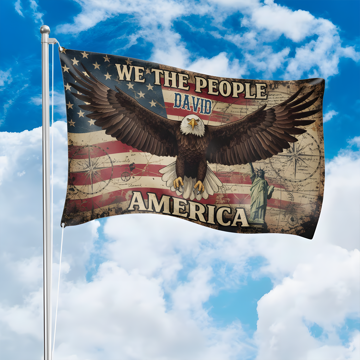 We The People 1776 Flag Patriotic 4th of July Double-Sided Flag