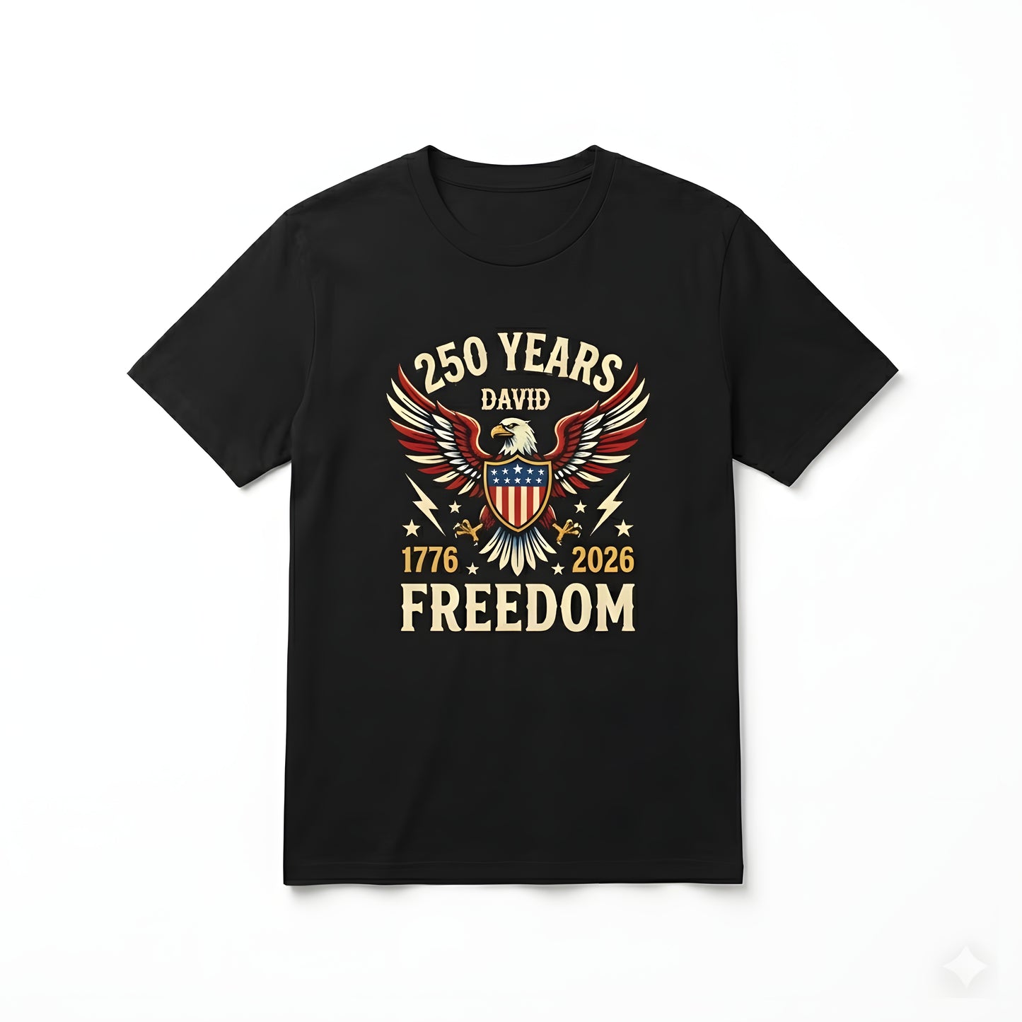 250 Years of Freedom Shirt 1776–2026 – Patriotic Eagle USA 250th Anniversary Personalized Name Tee