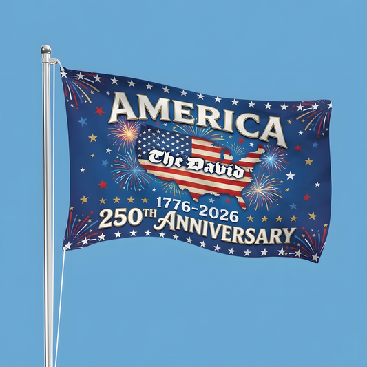 Personalized Name America 250th Anniversary Banner House Flag