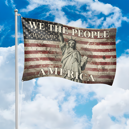 We the People - 250 Years America Anniversary Custom Family Name House Flag