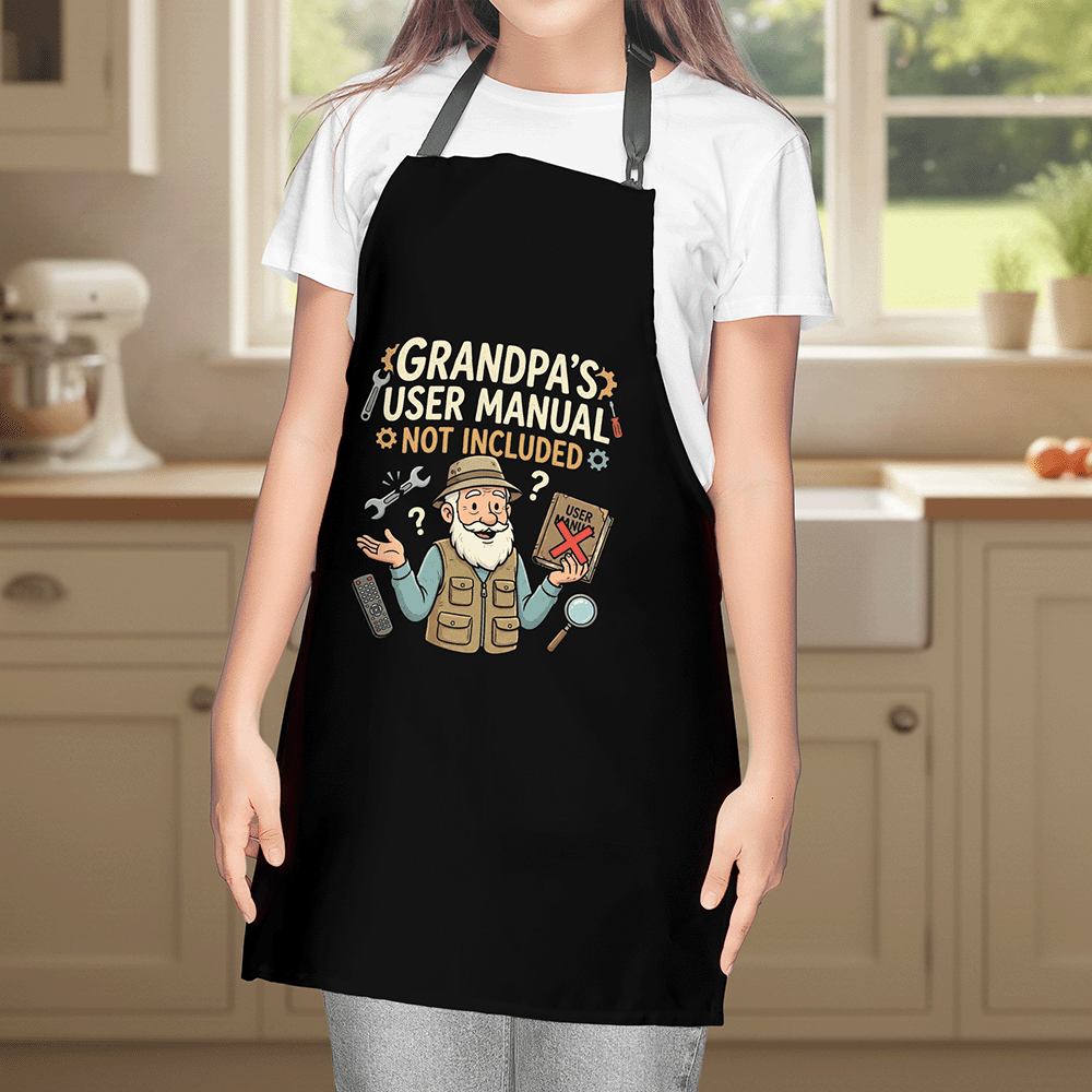 Grandpa's User Manual Not Included Apron – Funny Grandpa BBQ & Cooking Apron Gift