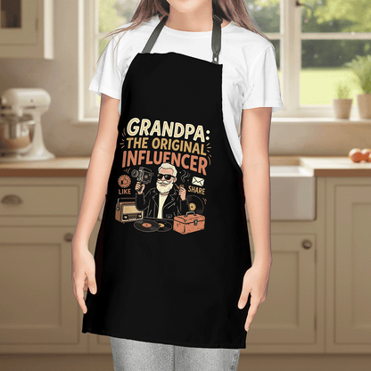 Grandpa The Original Influencer Apron – Funny BBQ Grilling Apron Gift for Grandpa