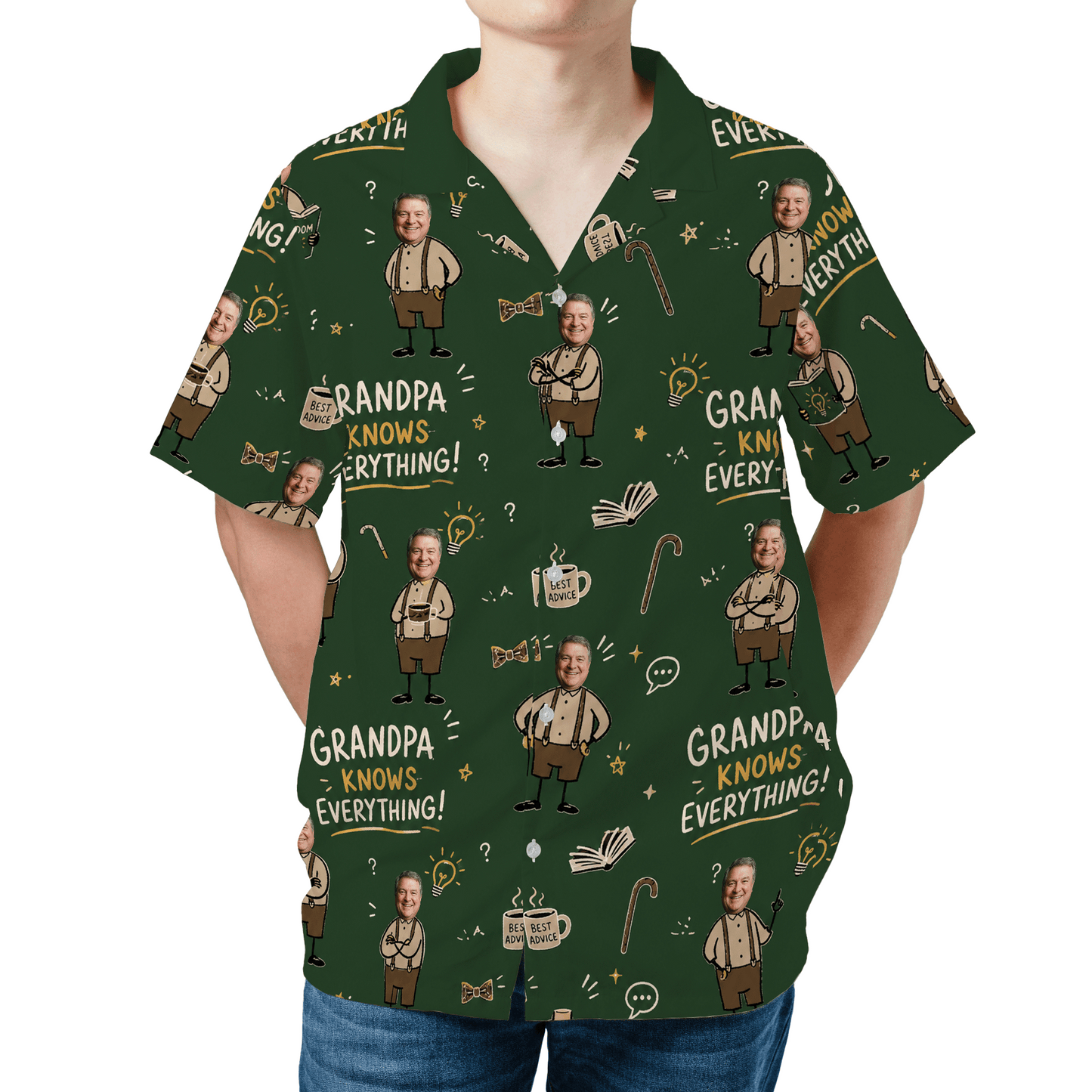 Grandpa Knows Everything Hawaiian Shirt – Personalized Tropical Gift for Grandpa