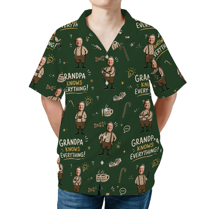 Grandpa Knows Everything Hawaiian Shirt – Personalized Tropical Gift for Grandpa
