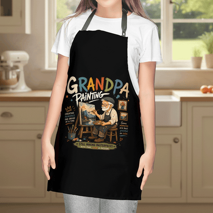Grandpa Painting Apron – Artist Apron Gift for Grandpa Who Loves Painting