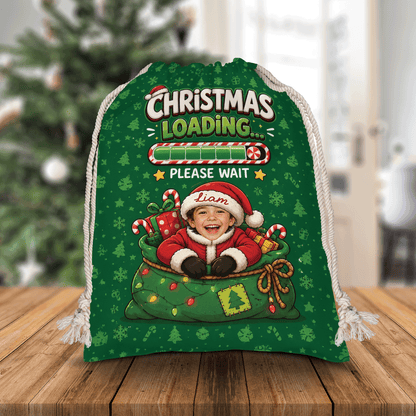 Personalized Christmas Loading... Christmas Sack with Custom Name