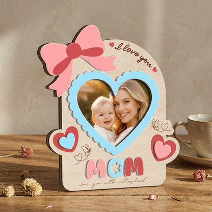 Personalized 3D Layered Wood Block – Custom Family Keepsake Decor – Meaningful Gift for Mom