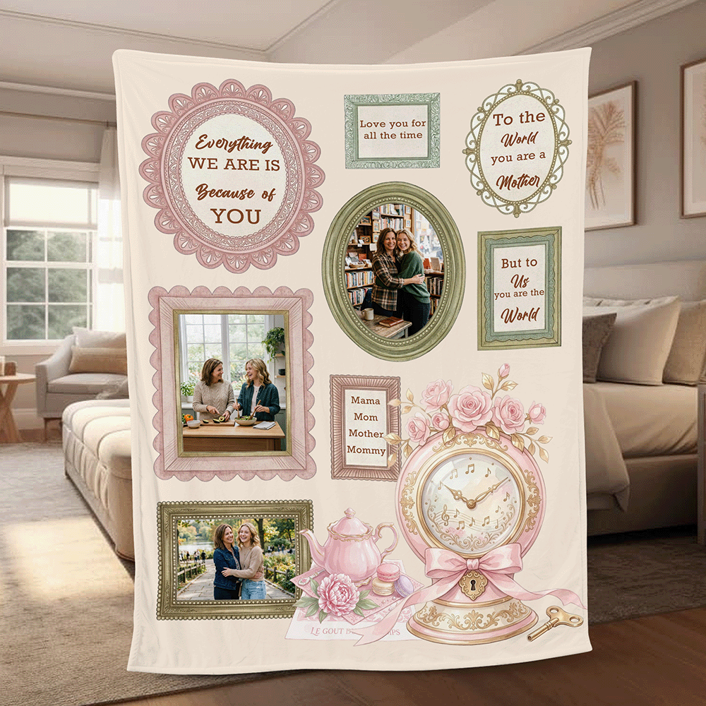 This Cozy Blanket Reminds You How Much We Love You – Personalized Mom Photo Blanket Gift