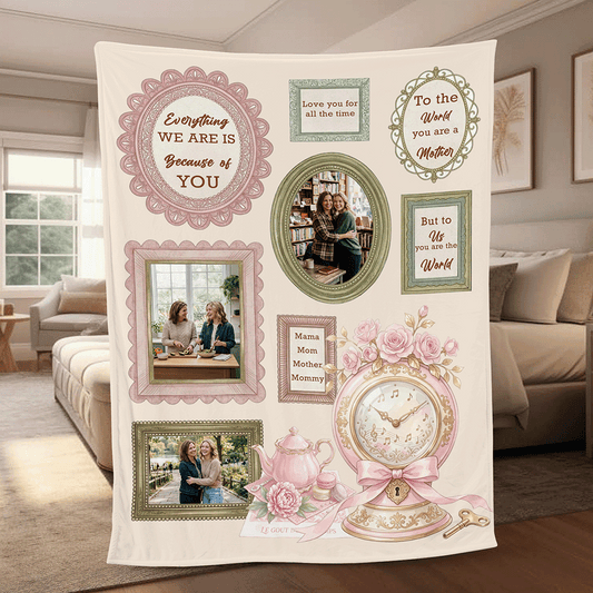 This Cozy Blanket Reminds You How Much We Love You – Personalized Mom Photo Blanket Gift