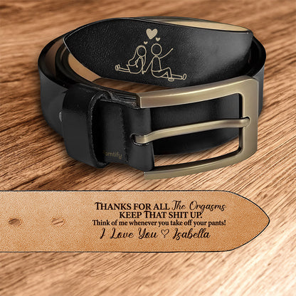 Thanks for All the Good Times – Gift for Husband – Personalized Engraved Leather Belt