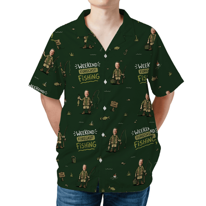 Grandpa Super Hero Custom Photo Hawaiian Shirt – Personalized Father’s Day Gift for Grandpa | Weekend Fishing & Tropical Summer Shirt
