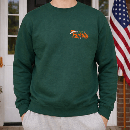 Personalized Embroidered Family Christmas Sweatshirt with Custom Name