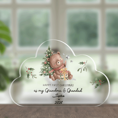 Personalized Happy First Christmas as My Grandma & Grandad Acrylic Plaque with Custom Name