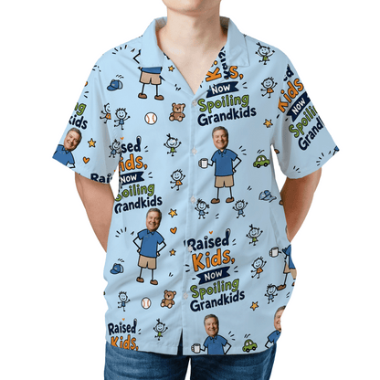 Raised Kids Now Spoiling Grandkids Hawaiian Shirt – Personalized Tropical Gift for Grandpa