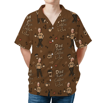 Dad Fuel Coffee And Love Hawaiian Shirt | Personalized Father's Day Gift for Dad