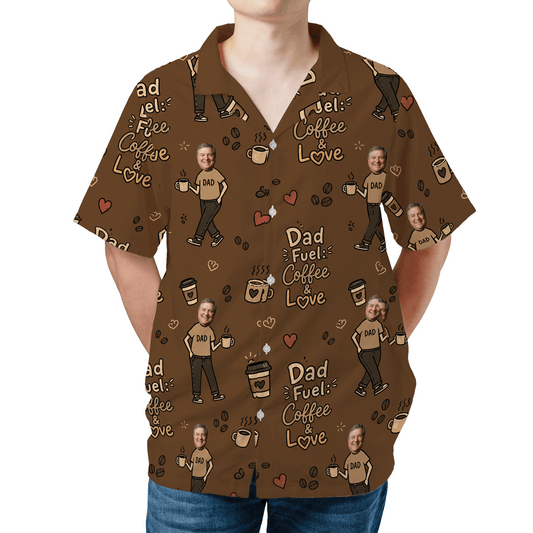 Dad Fuel Coffee And Love Hawaiian Shirt | Personalized Father's Day Gift for Dad