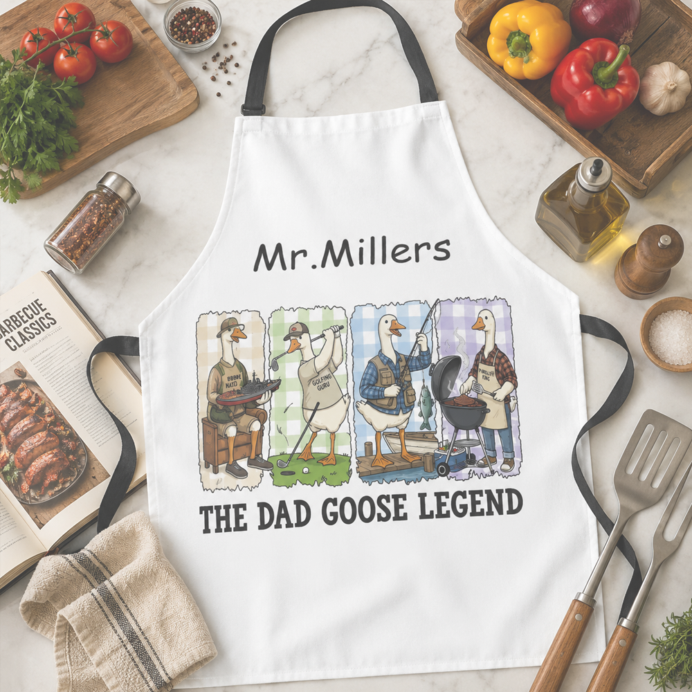 The Dad Goose Legend Apron – Funny Father’s Day Cooking & BBQ Gift for Dad