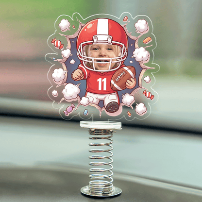 Personalized Football Jersey Car Standee for Dad – Custom Photo Drive Safe Gift