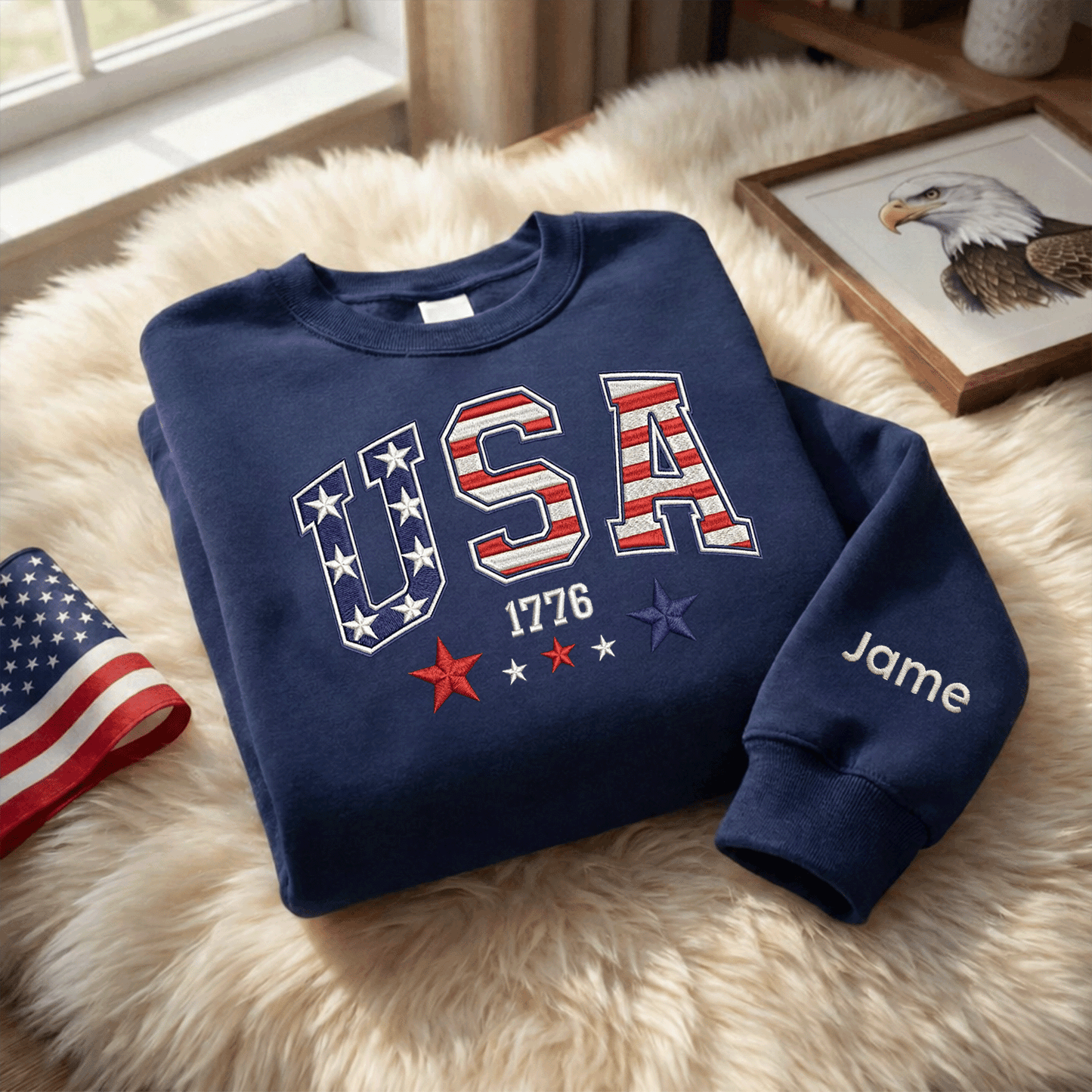 America 250th Anniversary 1776-2026 Embroidered Sweatshirt