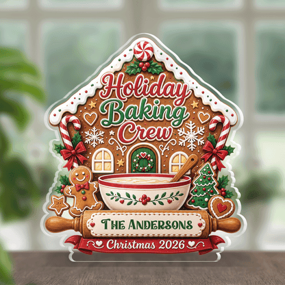 Personalized Holiday Baking Crew Acrylic Plaque with Custom Name