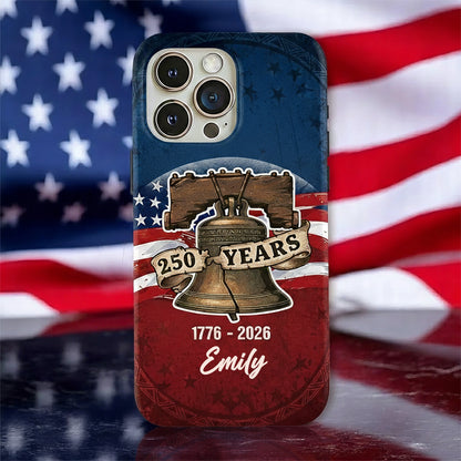 Custom Name 250 Years USA 250th Birthday 1776-2026 Eagle Phone Case