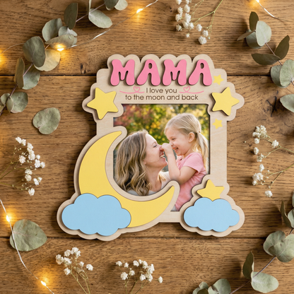 Personalized Birth Flower Nana Plaque – Custom Floral Photo Frame Keepsake | Mother’s Day Gift for Grandma
