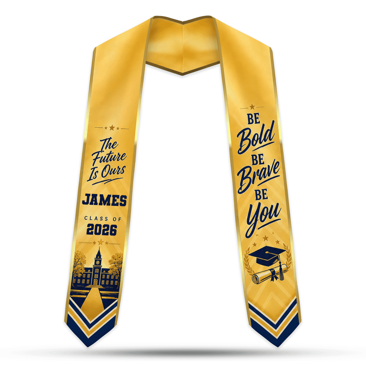 Personalized Be Bold Be Brave Be You Graduation Stole – Custom Photo and Name