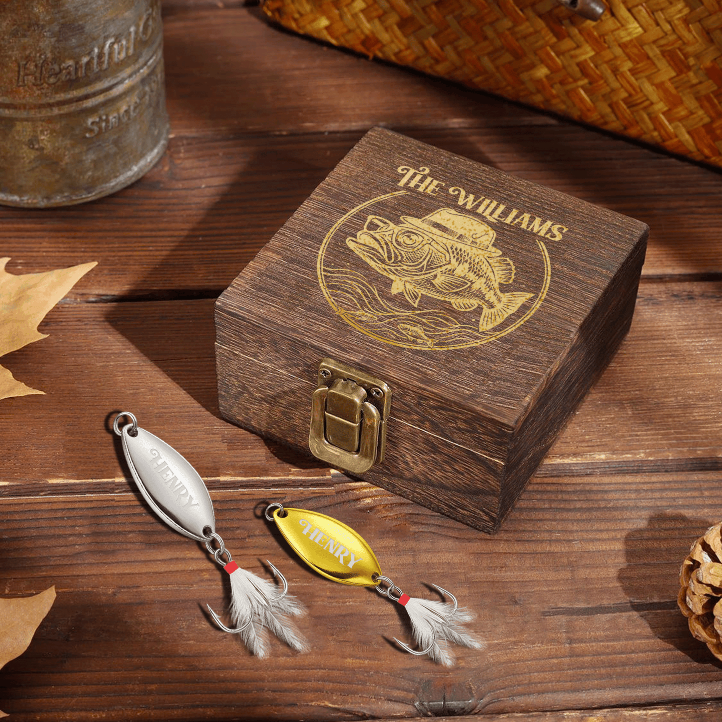 Personalized Fishing Lure & Gift Box for Dad – Custom Name Fishing Gift