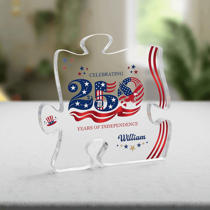 Personalized USA 250th Anniversary Acrylic Plaque – Custom Name Patriotic Keepsake