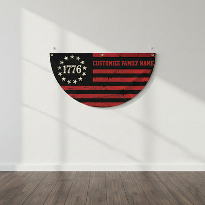 Custom Family Name We The People America Non-Pleated Flag