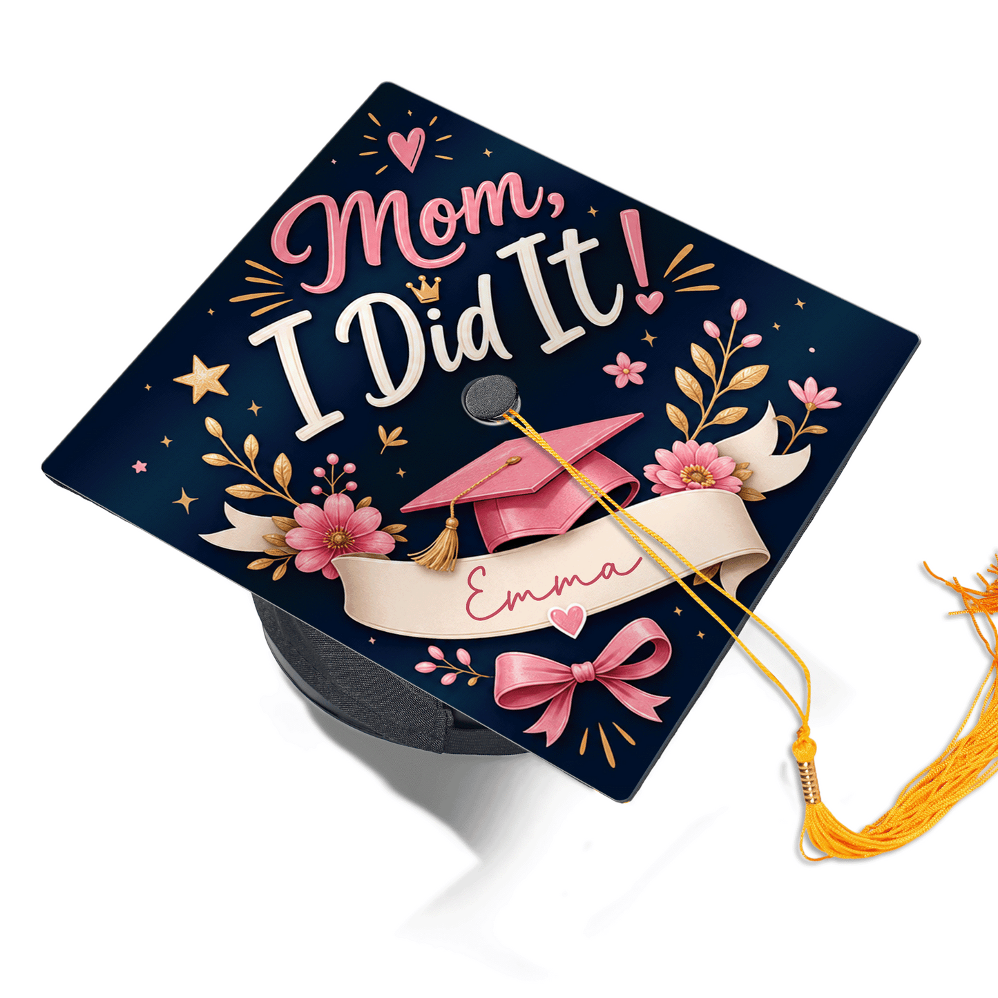Personalized Mom I Did It Graduation Cap Topper