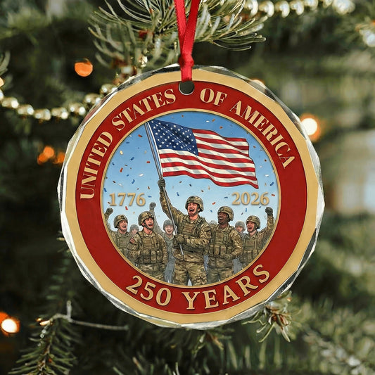 United States of America 250th Anniversary Glass Ornament – Patriotic USA Keepsake
