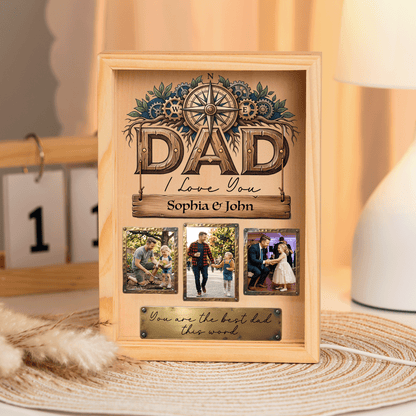 Personalized Dad Photo Frame Light Box – Custom Photo Father’s Day Gift, Dad I Love You LED Lamp