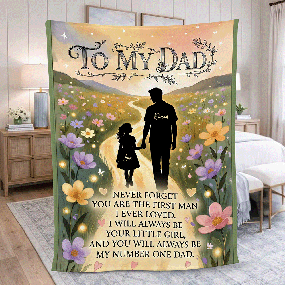 To My Dad Blanket From Daughter – Sentimental Father’s Day Gift | Personalized Rustic Family Keepsake Throw