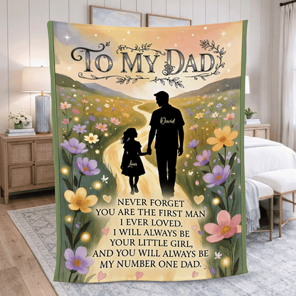 To My Dad Blanket From Daughter – Sentimental Father’s Day Gift | Personalized Rustic Family Keepsake Throw