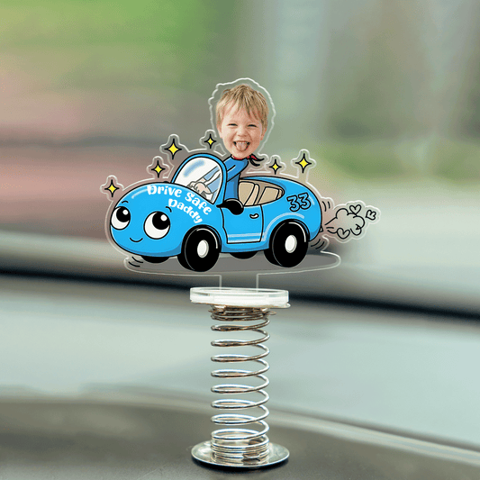 Personalized Cute Car Standee for Dad – Custom Photo “Drive Safe Daddy” Gift