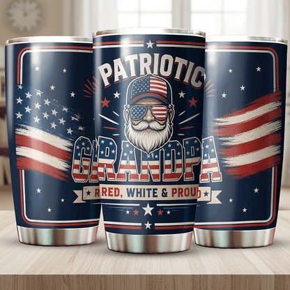 Patriotic Grandpa 20oz Tumbler – Stainless Steel Travel Mug Gift for Grandpa